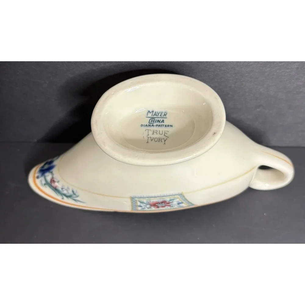 Mayer Diana Gravy Boat Creamer Floral Vintage USA Restaurant China Ware